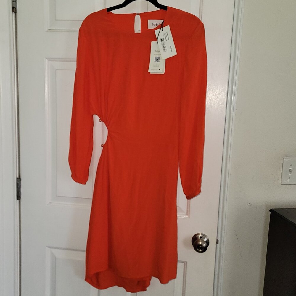 NWT ba&sh Mini Cutout Dress Orange L